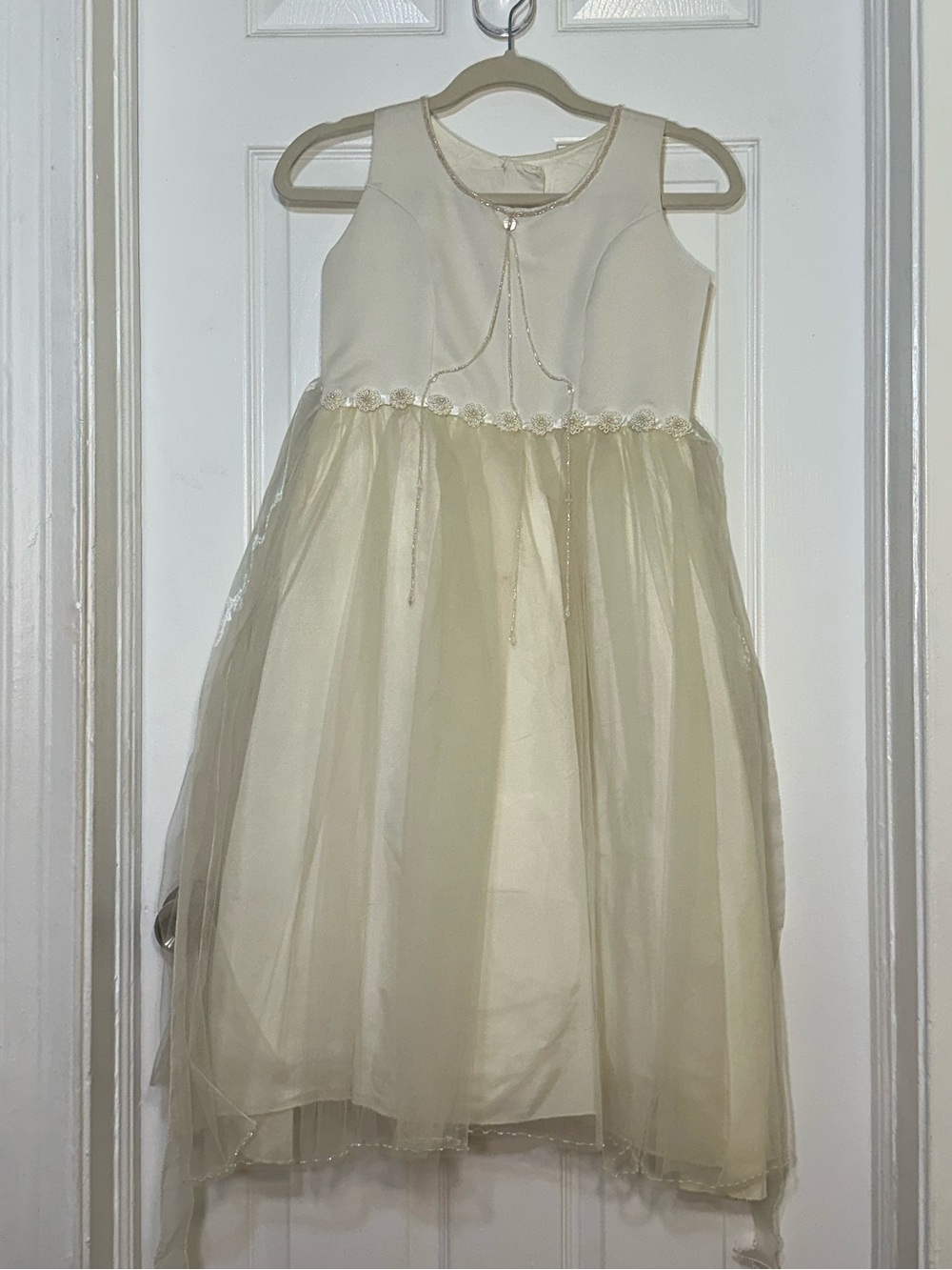 Cream Tulle Girls Dress
